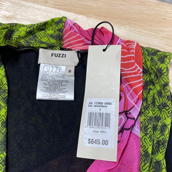 Fuzzi Jean Paul Gaultier NWT Sleeveless Mesh Abstract Jumpsuit Strawberry Small - Picture 4 of 10